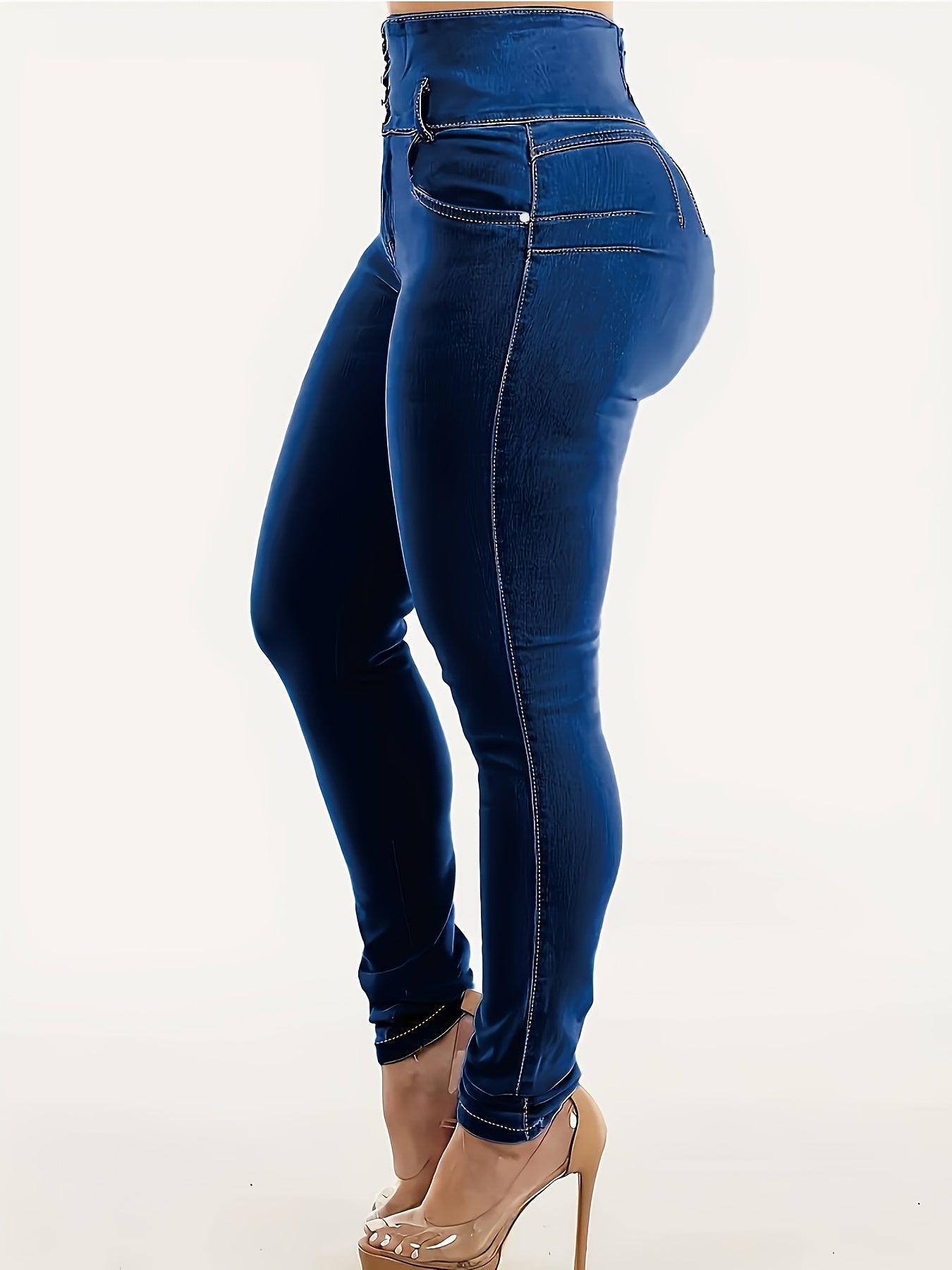 Jean Skinny Taille Haute Femme - Coupe Slim Boheme, Toutes Saisons