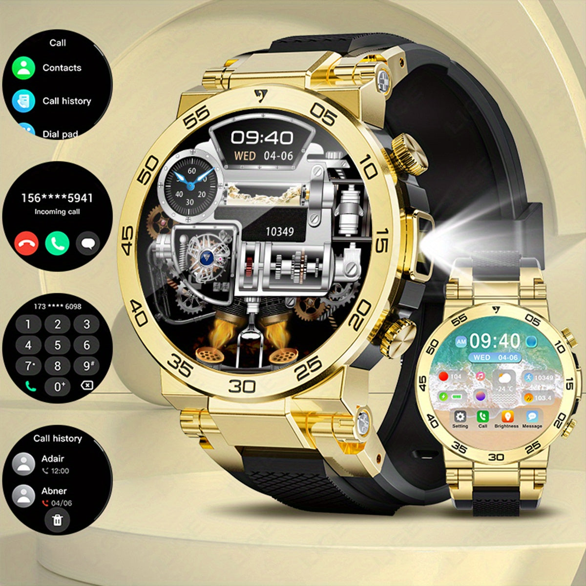 Montre Connectée LIGE Homme — Cadran Rond, Bracelet Silicone, Chronomètre, 3 Coloris