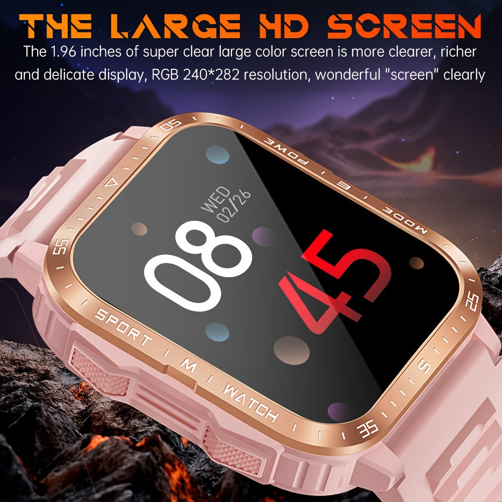 Synwoo Montre Connectee Femme Rose Ecran Tactile IPX8 Batterie 430mAh - LED Appels Assistant Vocal Multisports Suivi Sommeil Compatible Android iPhone