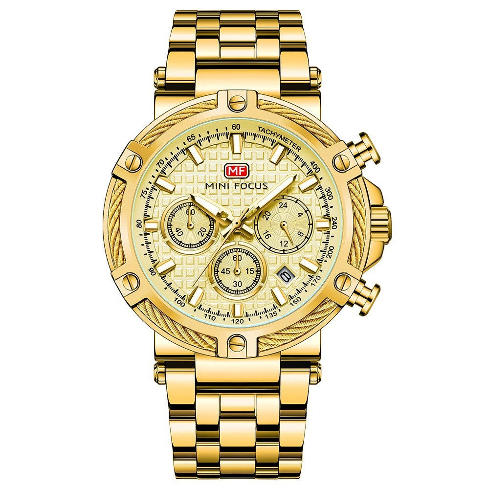 Montre à quartz étanche et lumineuse pour homme avec bracelet en acier Opération réussie - Topdecheztop.fr
