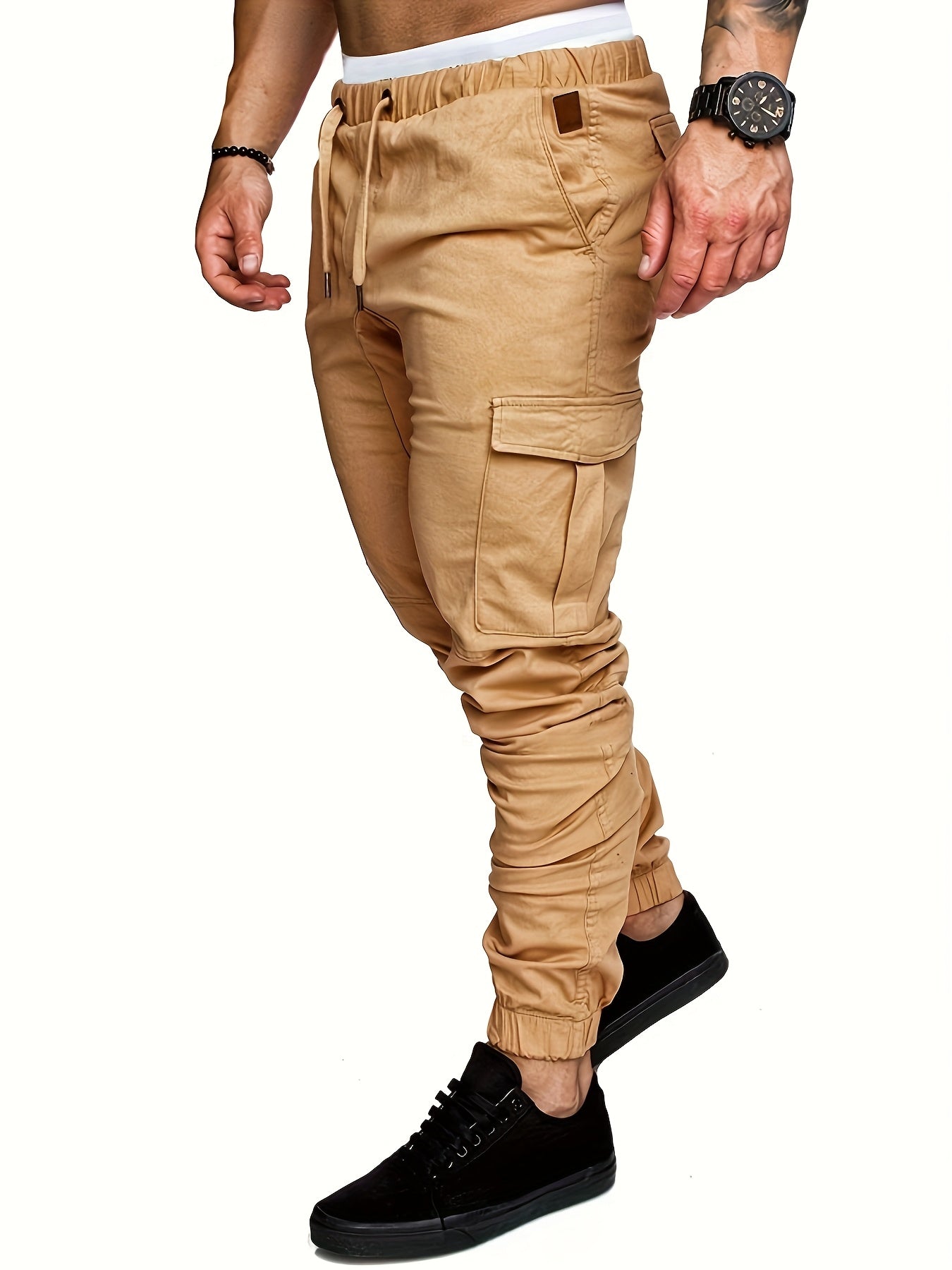 Pantalon Cargo Homme Multi-Poches – 95% Coton, Coupe Régulière, 7 Coloris, S à XXL