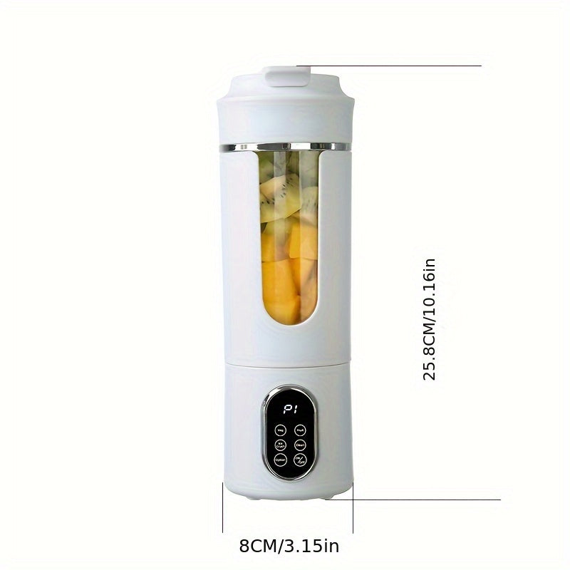 Blender portable rechargeable USB 530 ml LED - Broyeur glace 7.4V, smoothies jus, vert beige blanc