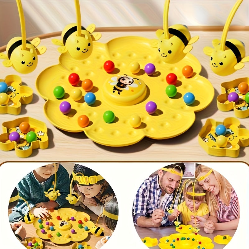 Jeu de Peche Magnetique STEM - 69 Pieces, Plateau Nid d'Abeille, Educatif, des 3 Ans