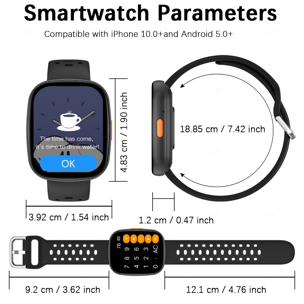 Montre Connectee Sport Ados Adultes Ecran IPS 1.83 Pouces - Appels Sans Fil, Meteo, Musique, Modes Sportifs, Bluetooth 5.0, 4 Coloris