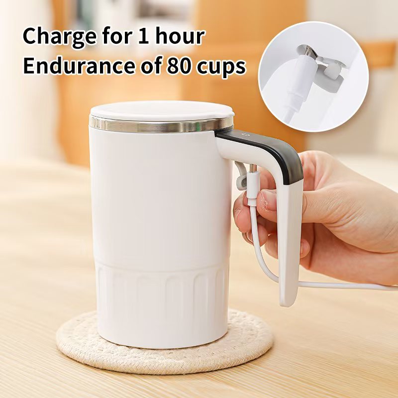 Mug electrique LED temperature - Rechargeable USB, portable, cafe chocolat moka, noir ou blanc
