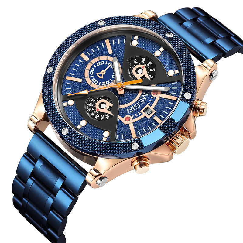 Montre de sport multifonctionnelle avec ceinture en acier - Topdecheztop.fr