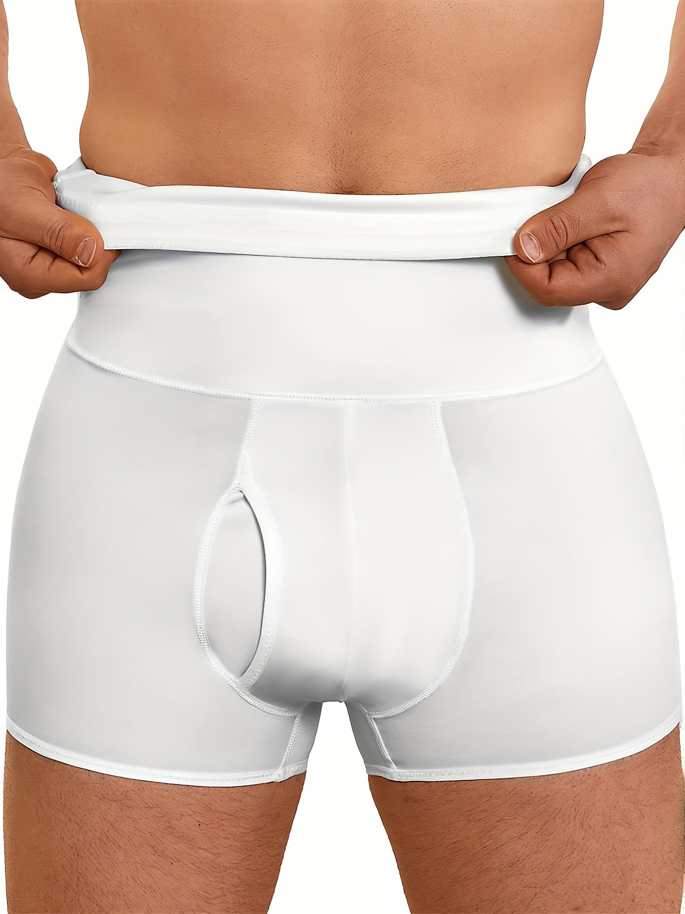 Junlan Men High Waist Slimming Underwear Body Shaper Seamless Boxer Briefs - Topdecheztop.fr