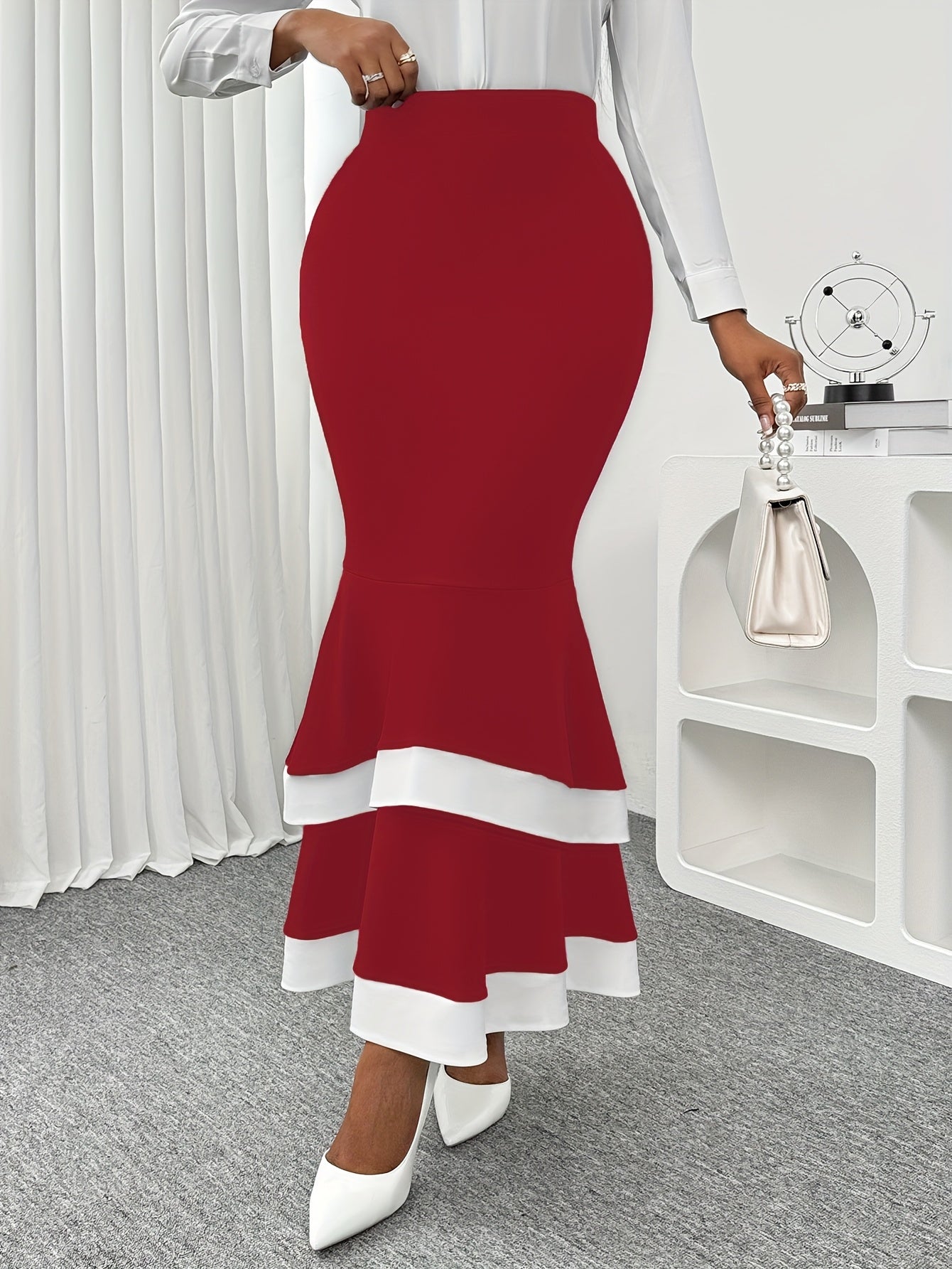 Jupe Sirene Femme - Style Elegant, Coupe Moulante, Toutes Saisons, 4 Coloris