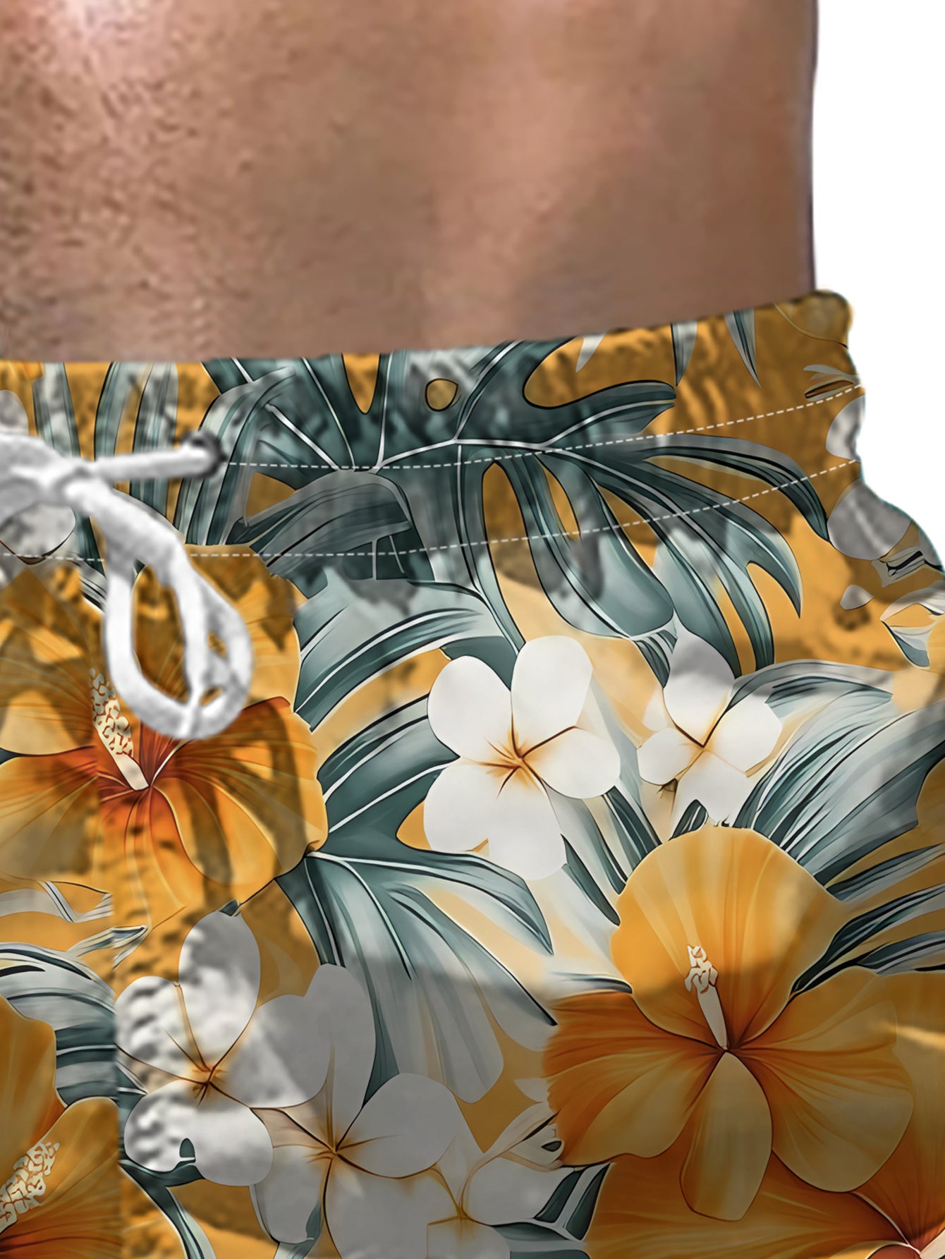 Short de bain homme séchage rapide imprimé palmier tropical - Plage été
