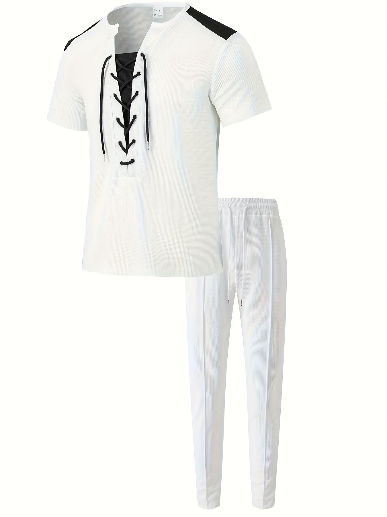 Ensemble jogging homme haut et pantalon à cordon - Col ras du cou, 6 coloris, printemps-automne