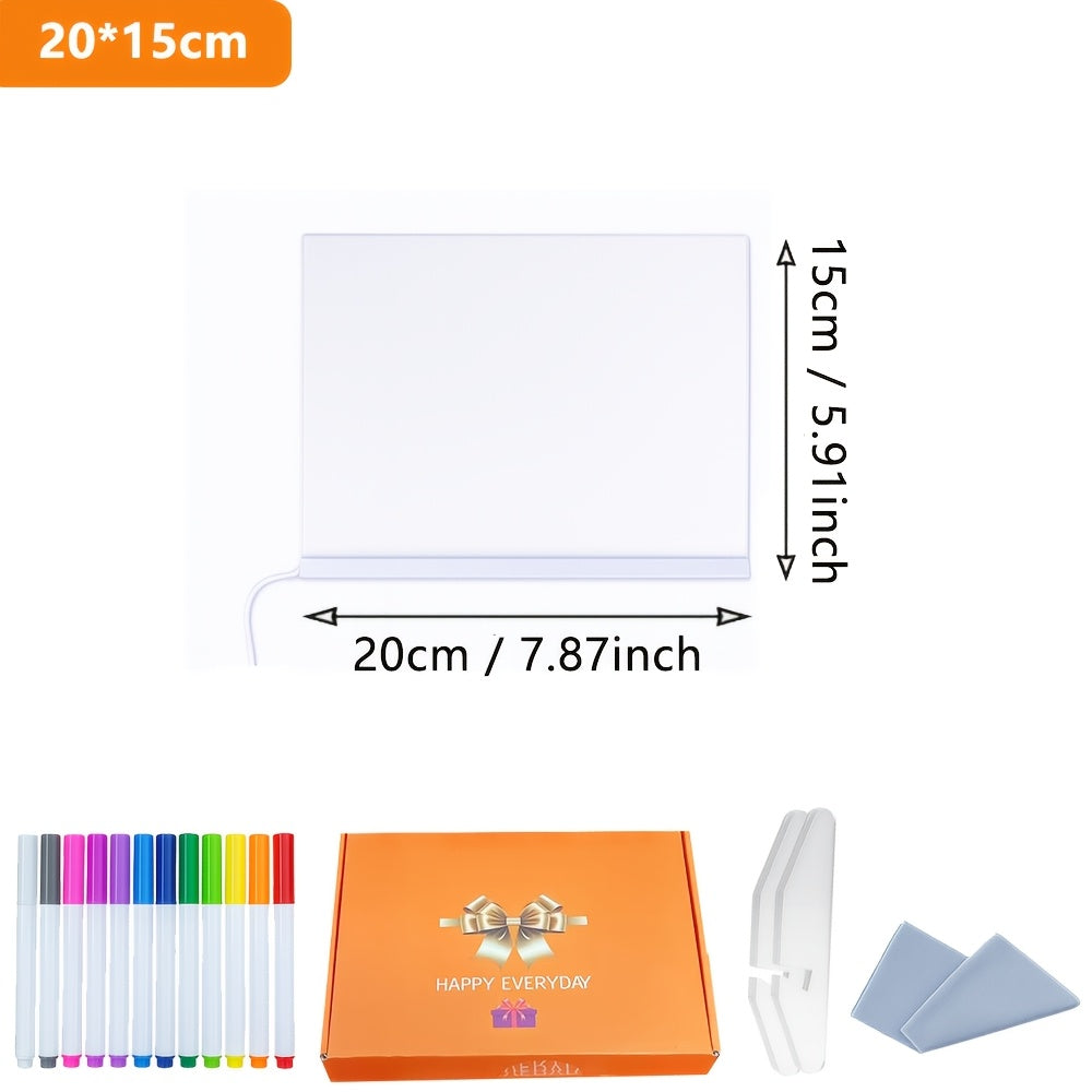 Tableau Dessin LED RGB - Planche Lumineuse USB avec 12 Stylos