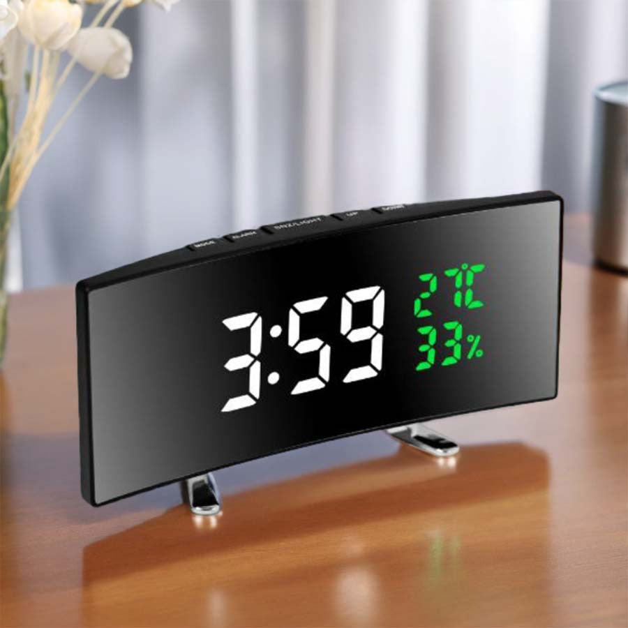 Réveil LED Multifonction Grand Ecran 6,6 Pouces - Heure Temperature Humidite USB