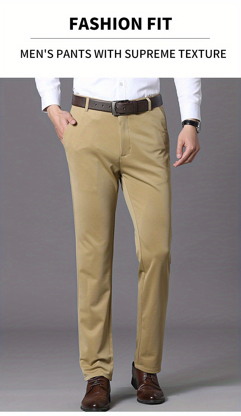 Pantalon Habillé Homme Classique – 93,5% Polyester 6,5% Élasthanne, Coupe Régulière, 6 Coloris XS-XXL