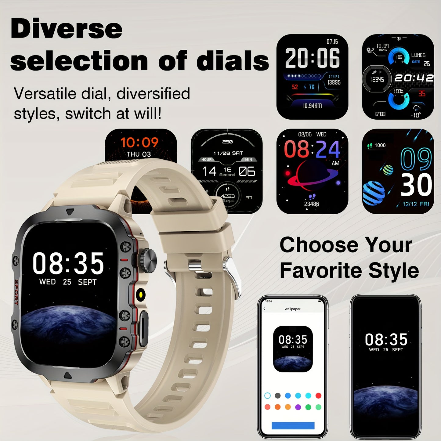 Montre Connectée ZACHARYER – Écran Tactile TFT 1,46", Appels Sans Fil, Modes Sportifs & Notifications | Homme & Femme