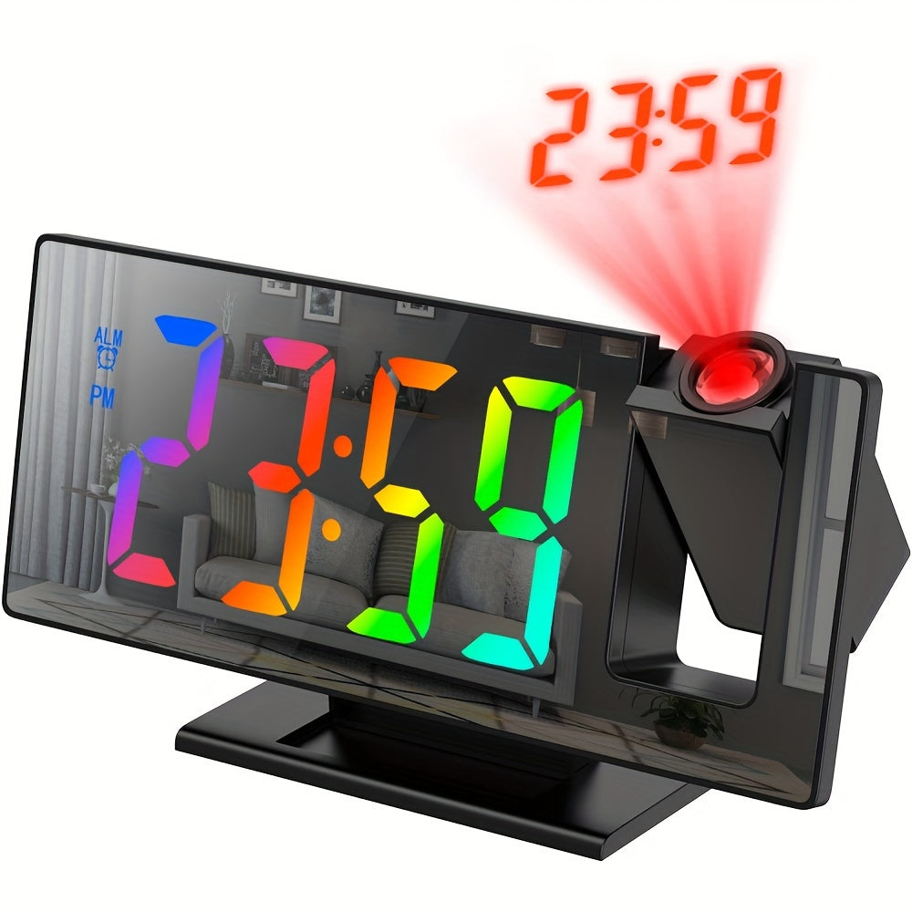 1 réveil NieNie rotatif à 180° avec projection et surface miroir, affichage LED - Topdecheztop.fr