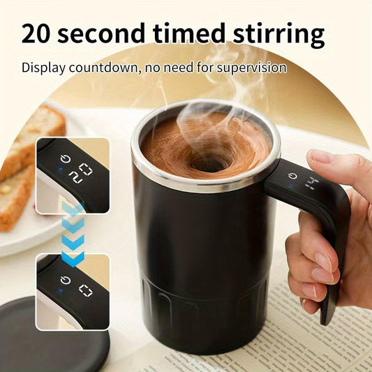 Mug electrique LED temperature - Rechargeable USB, portable, cafe chocolat moka, noir ou blanc
