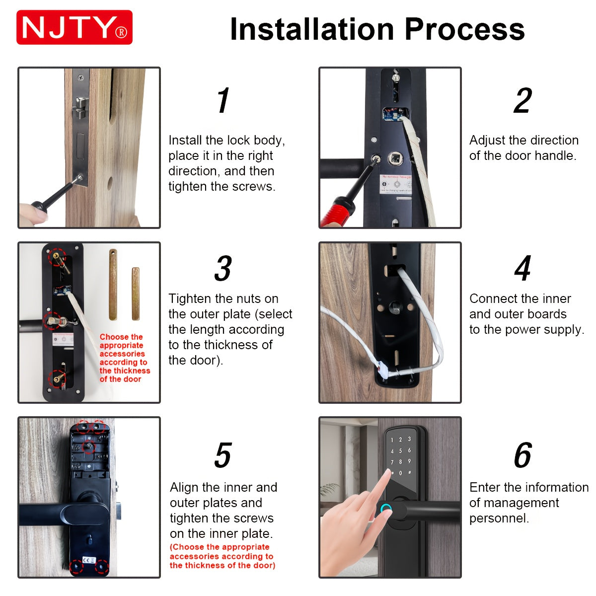Serrure Connectée NJTY TUYA Wi-Fi – Empreinte Digitale, Combinaison, Carte, Application & Clé | Maison, Hôtel, Bureau