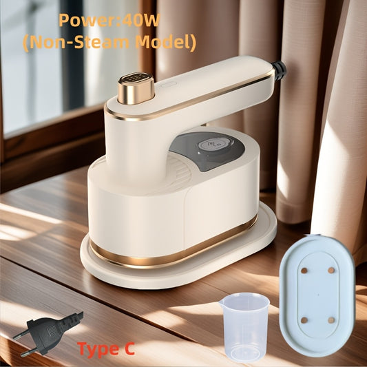 Mini Fer a Repasser Portable Chauffage Rapide - Vapeur 1000W ou Sans Vapeur 40W Maison et Voyage Vert Gris