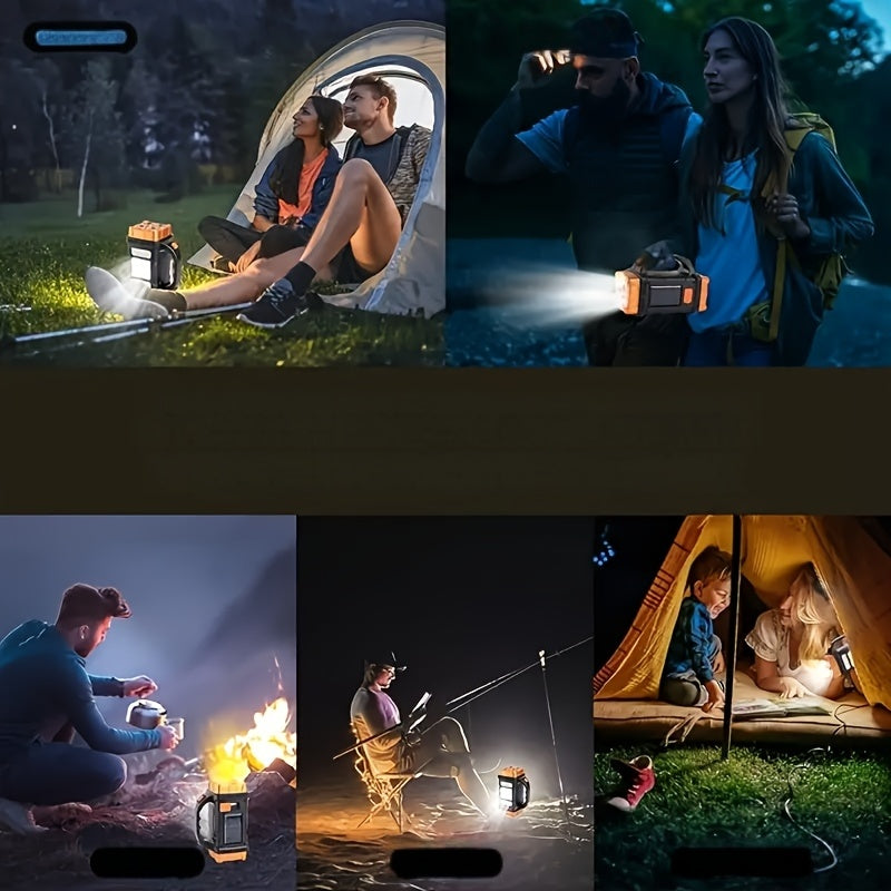 Lanterne de camping solaire à LED multifonctionnelle, lampe de poche - Topdecheztop.fr