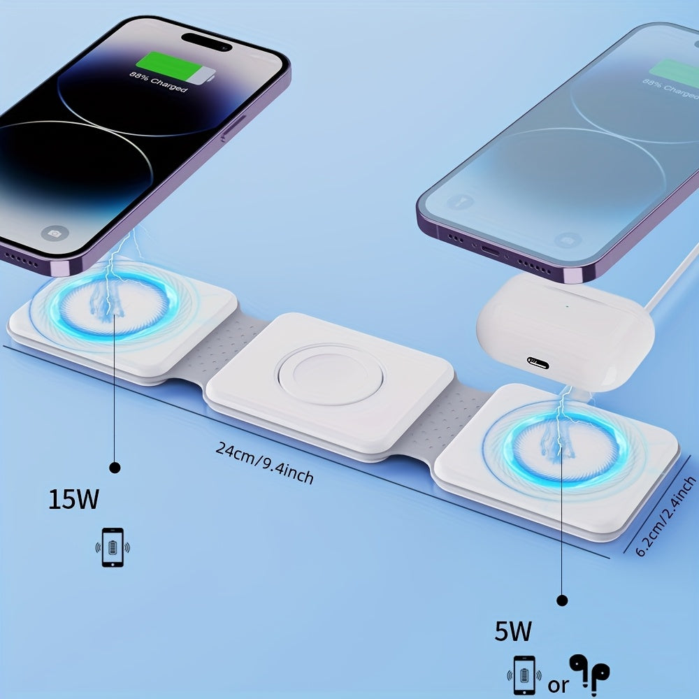 Chargeur magnétique sans fil , pliable,  3 en 1 portable - Topdecheztop.fr
