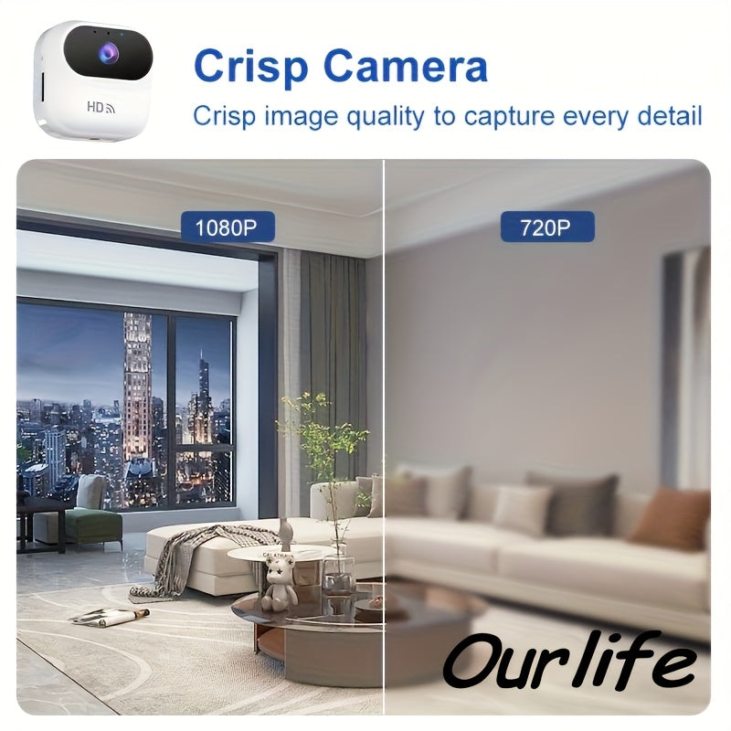 Camera de Securite WiFi 1080p Sans Fil - Detection Mouvement, Vision Nocturne, Fixation Magnetique, Surveillance Mobile