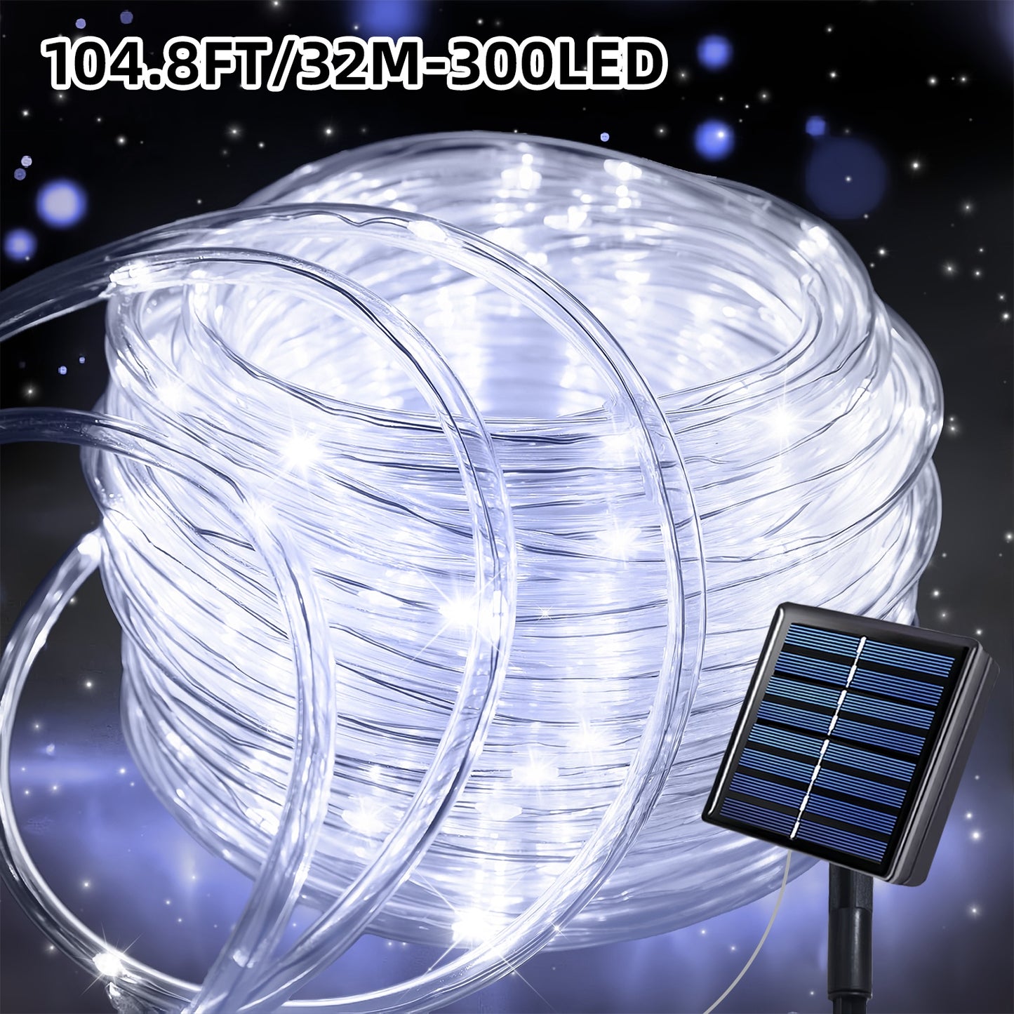 Guirlande Solaire LED - 8 Modes, IPX4, Telecommande, Interieur Exterieur, 50 a 300 LED