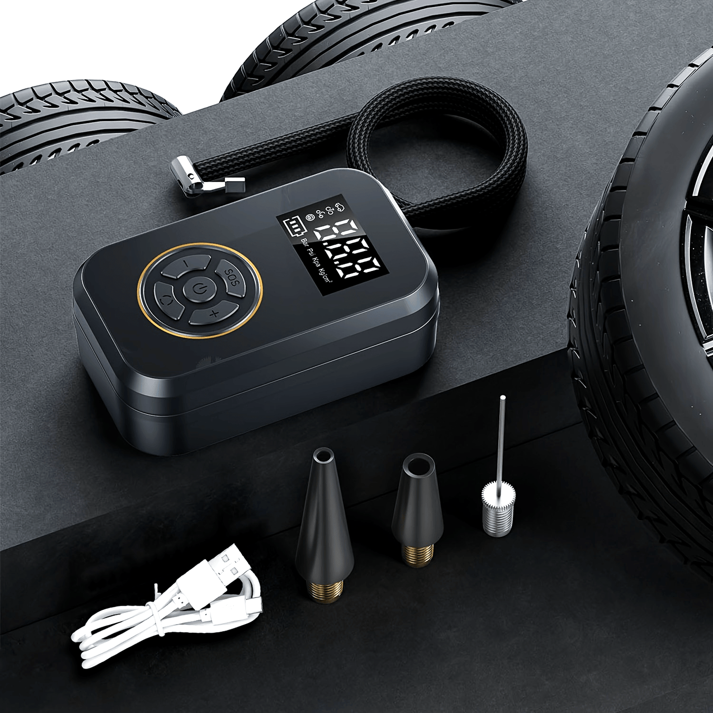 Compresseur d'air portable 150 psi - Pompe à air sans fil - Topdecheztop.fr