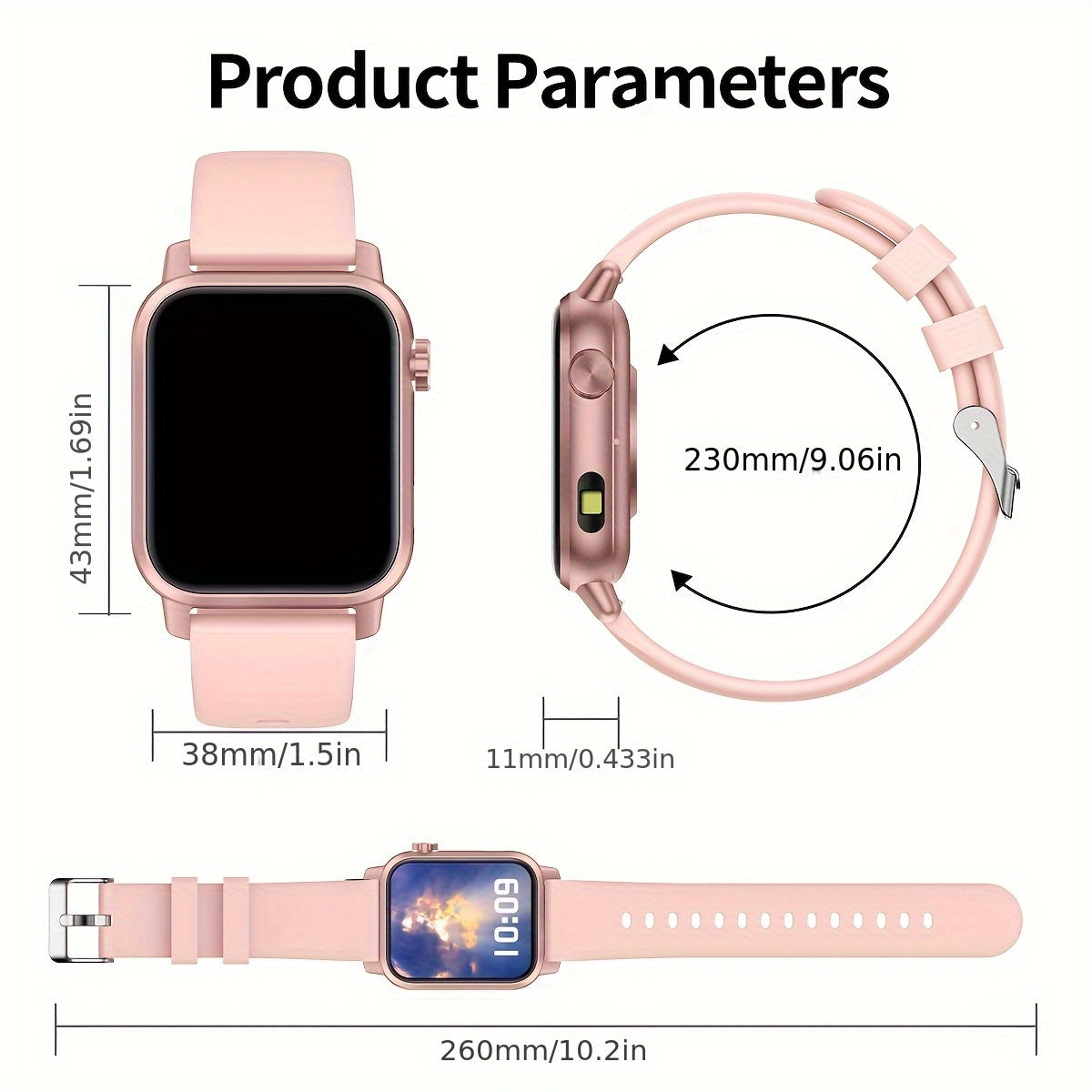 Montre intelligente COIUSOR avec lampe de poche LED intégrée - Topdecheztop.fr
