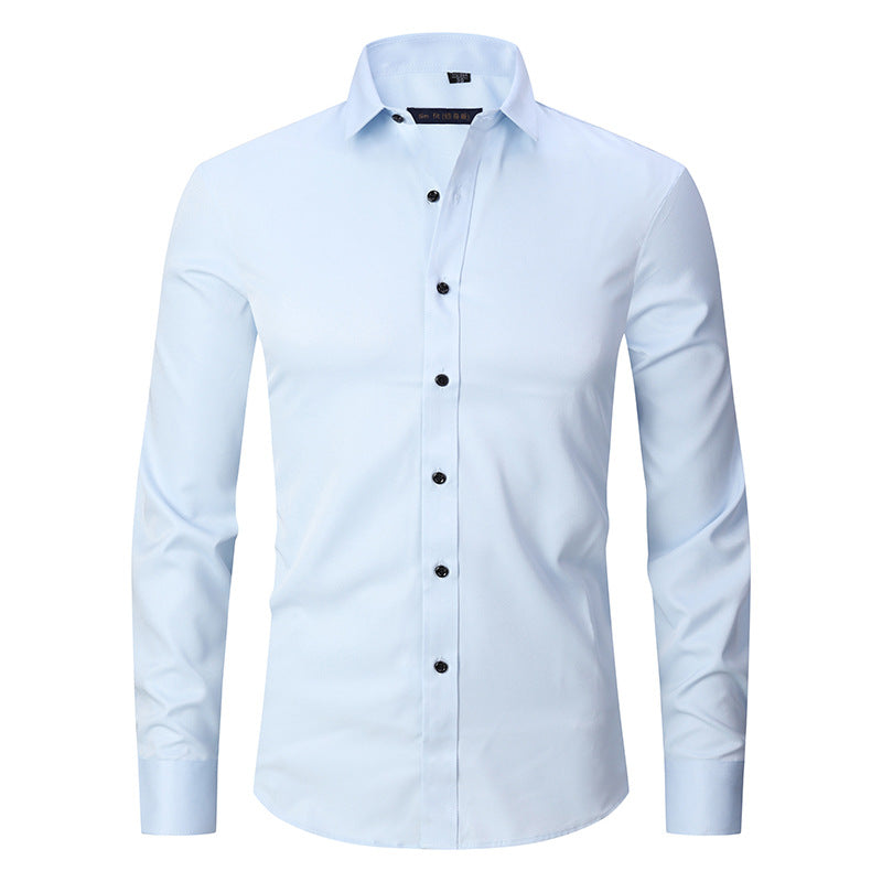 Chemise Stretch Homme Manches Longues - Infroissable, Coupe Ample, Usage Pro, 11 Coloris