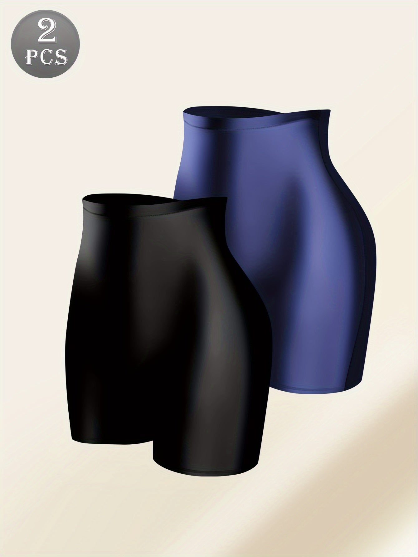 Lot de 2 Boxers Taille Haute Femme – Tissu Huilé Gainant, 77% Polyamide