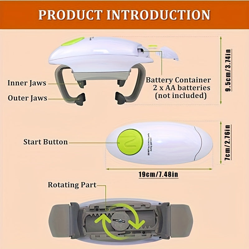 Ouvre-Boîte Électrique Automatique Mains Libres – Durable, Bocaux & Conserves