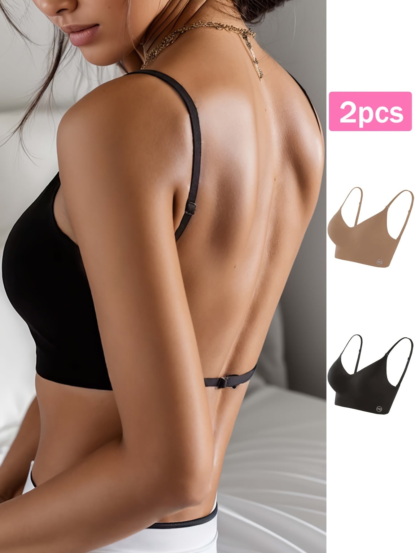 Ensemble soutien-gorge  dos nu sans coutures, 2 PCS - Topdecheztop.fr