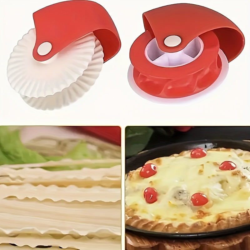 Rouleau a patisserie et pizza sans BPA - Plastique alimentaire, facile a nettoyer, rouge