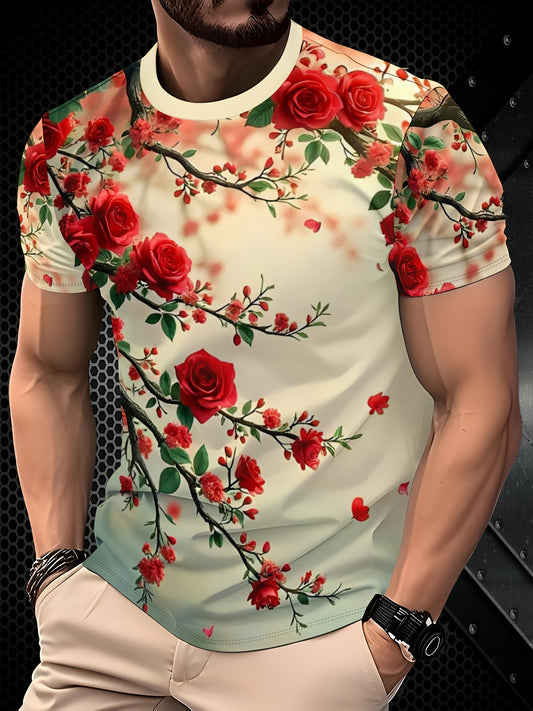 T-shirt Homme Imprime 3D Decontracte – Col Rond, 100% Polyester, Leger & Extensible, Style Ete | S au XXL