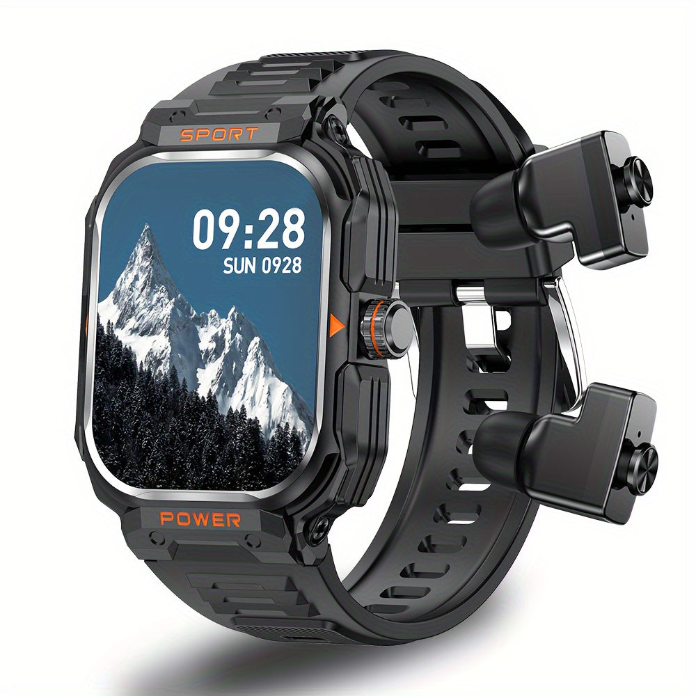 Montre Connectée Robuste Homme GT55 2-en-1 – IA & Commande Vocale, Écran IPS 2,01", IP67, Bluetooth 5.2
