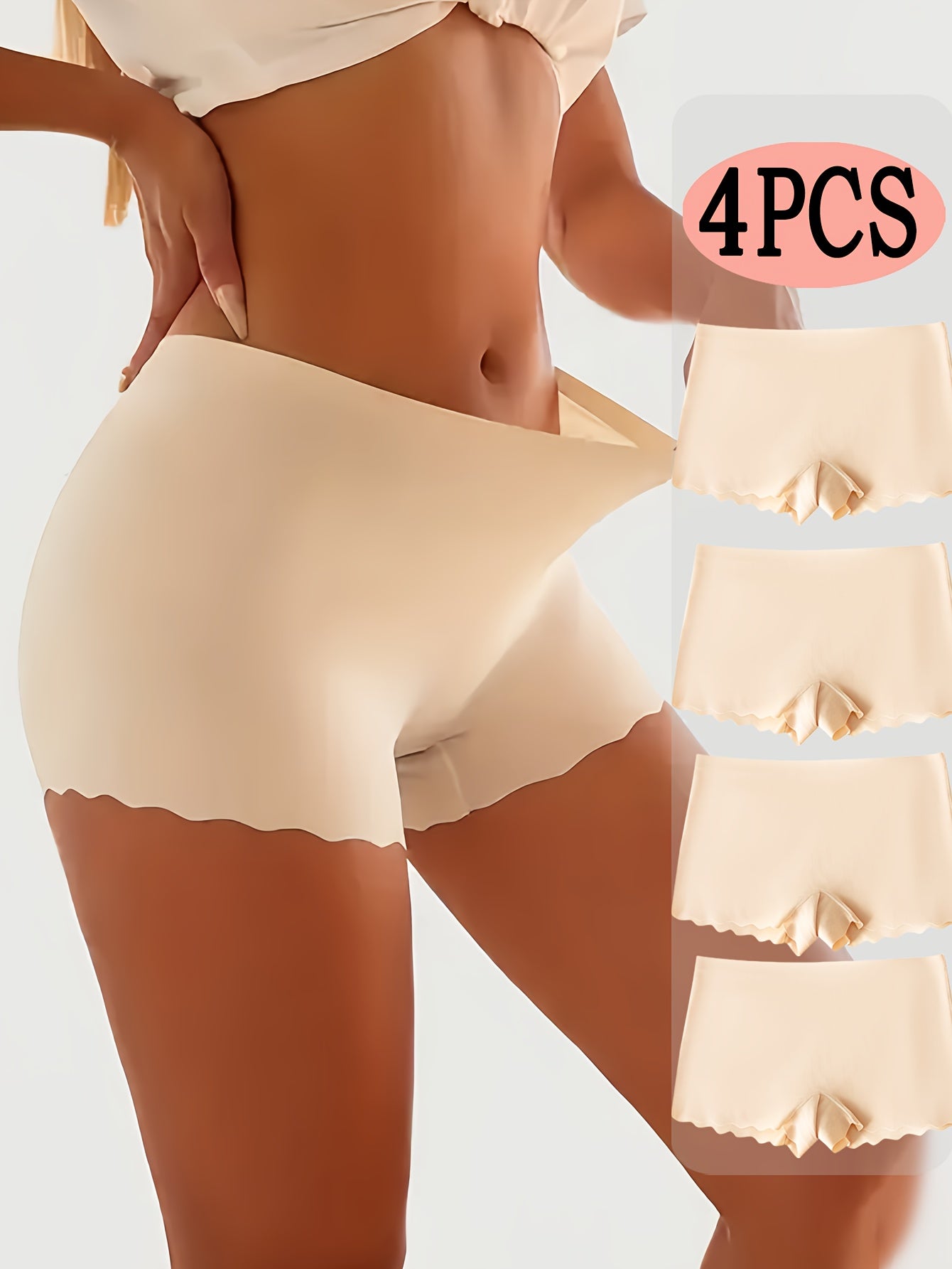 Lot de 4 Culottes Shorty Femme Mi-Haute - Doux, Extensible & Elegant