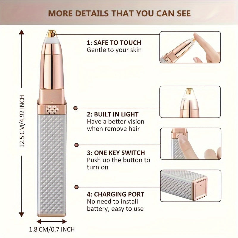 Tondeuse Sourcils et Epilateur Facial 2 en 1 - Rechargeable USB, 3 Coloris