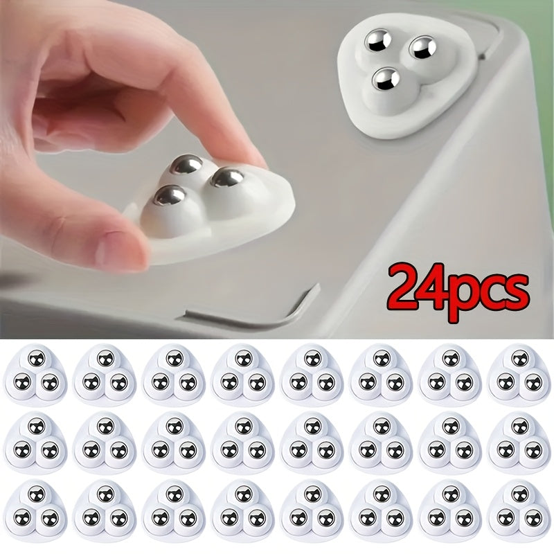 Roulettes Pivotantes Auto-Adhesives 360 - Lot de 24 pour Meubles et Bricolage