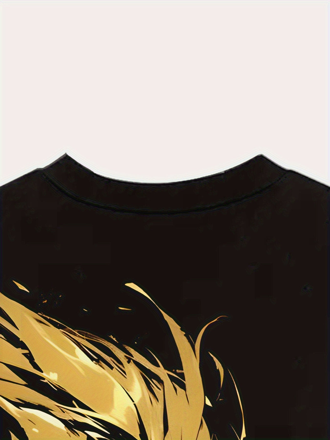 T-Shirt Homme Col Rond Manches Courtes Imprime Lion Numerique Decontracte - 100% Polyester Noir FR S-XXXL