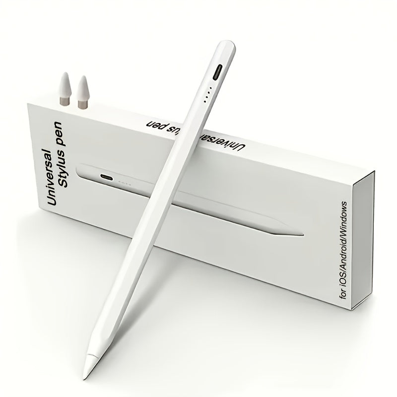 Stylet Tactile Rechargeable USB Haute Precision - Batterie 120mAh Longue Autonomie Blanc