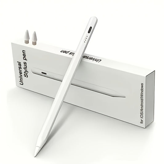 Stylet Tactile Rechargeable USB Haute Precision - Batterie 120mAh Longue Autonomie Blanc