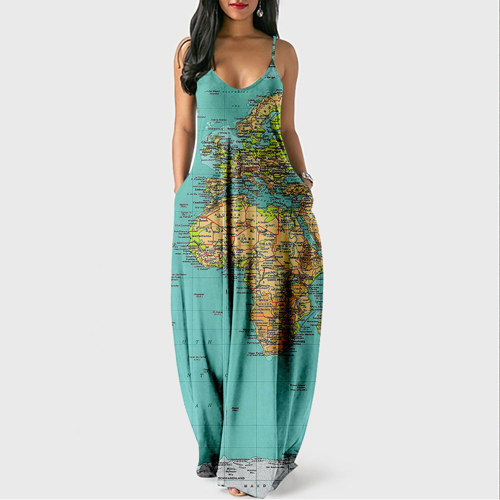 Robe d'été légère à bretelles et imprimé floral - Style mode urbaine femme