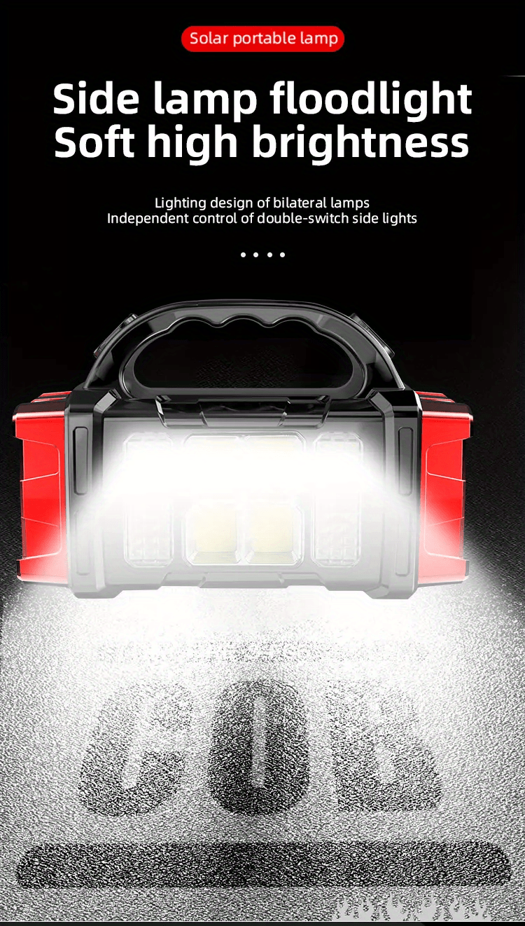 Lanterne de camping solaire à LED multifonctionnelle, lampe de poche - Topdecheztop.fr