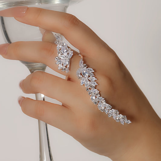 Bague Ajustable Ouverte Femme — Cuivre & Zircon Cubique, 4 Coloris, Quotidien & Mariage