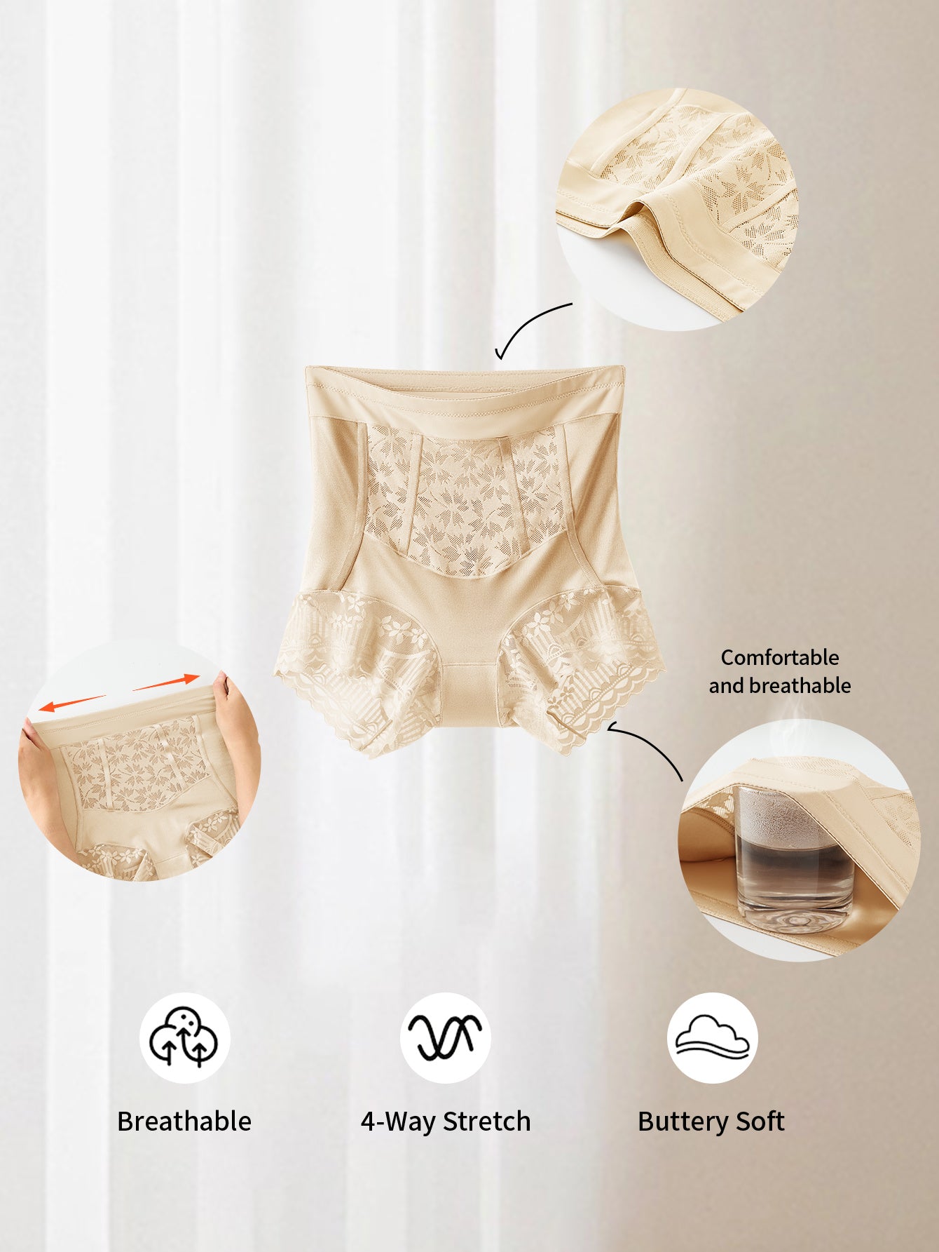 Lot de 2 Culottes Gainantes Taille Haute en Dentelle QUASTI – Ventre Plat, Maintien Élevé & Style Élégant | S au XXL