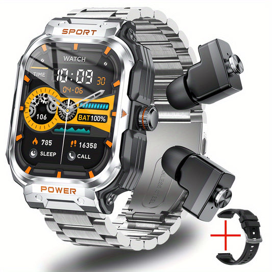 Montre Connectée Robuste Homme GT55 2-en-1 – IA & Commande Vocale, Écran IPS 2,01", IP67, Bluetooth 5.2