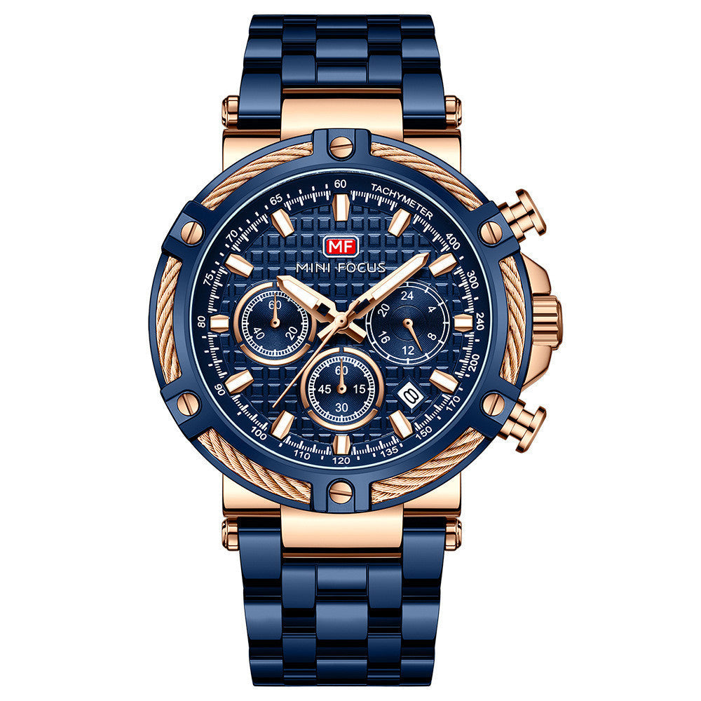 Montre à quartz étanche et lumineuse pour homme avec bracelet en acier Opération réussie - Topdecheztop.fr