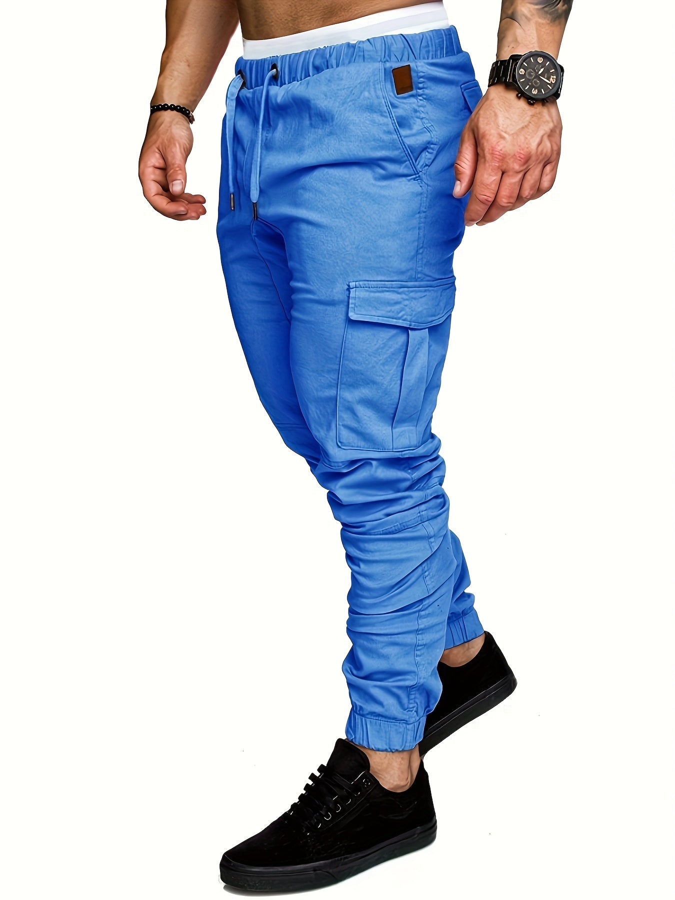 Pantalon Cargo Homme Multi-Poches – 95% Coton, Coupe Régulière, 7 Coloris, S à XXL