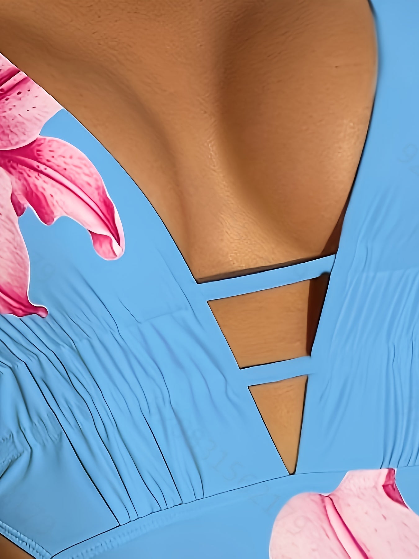 Maillot de Bain 1 Piece Femme Imprime Floral - Col en V, Rembourrage Amovible, Tissu Stretch, 5 Coloris, S au XL