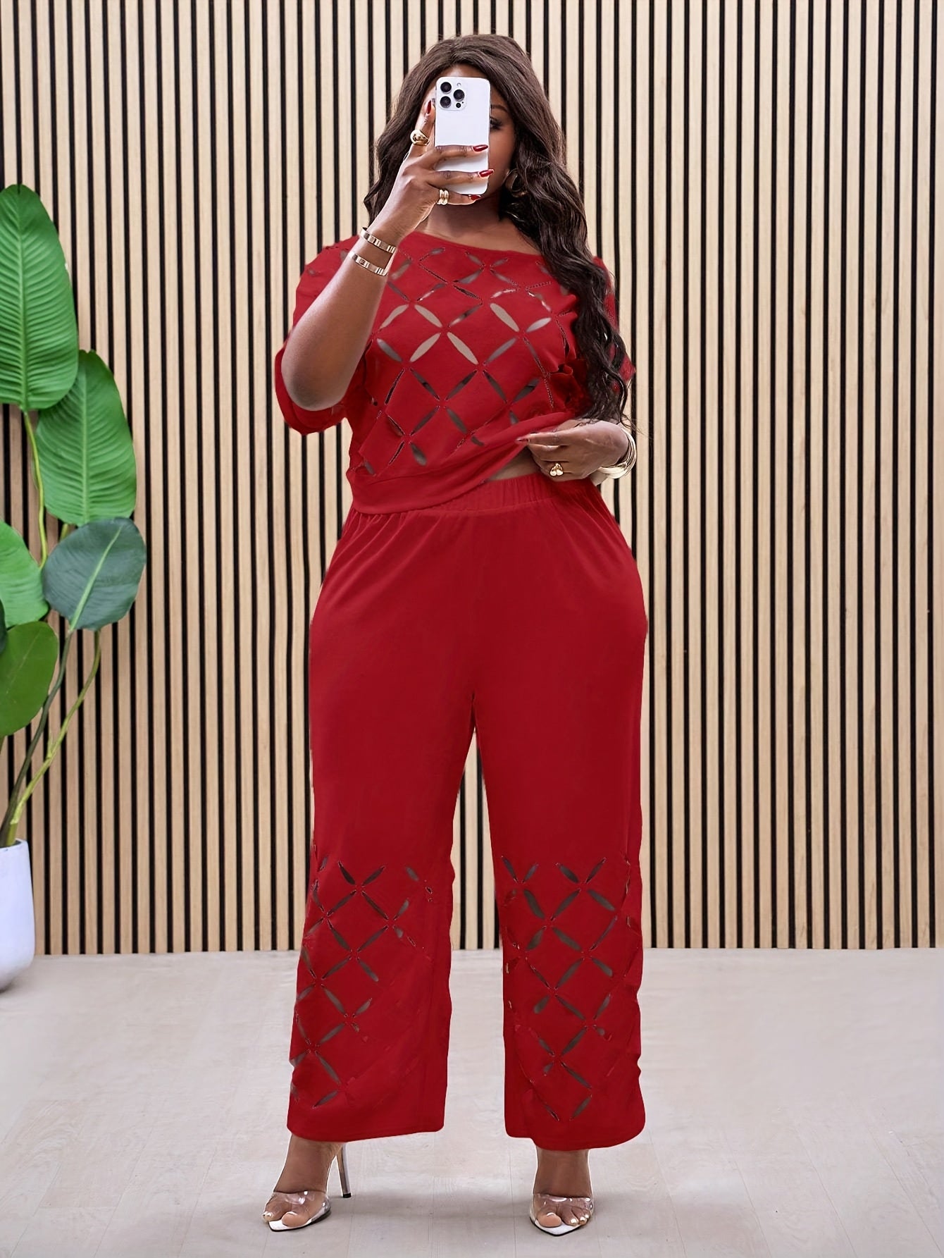 Ensemble 2 pièces décontracté avec broderie asymétrique - Topdecheztop.fr